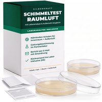 Silberkraft Schimmeltest Raumluft mit Laboranalyse und Außenluft-Vergleich – Set mit Nährboden-Schalen