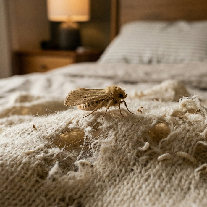 Motten im Schlafzimmer: Ursachen, Gesundheitsrisiken & Bekämpfung