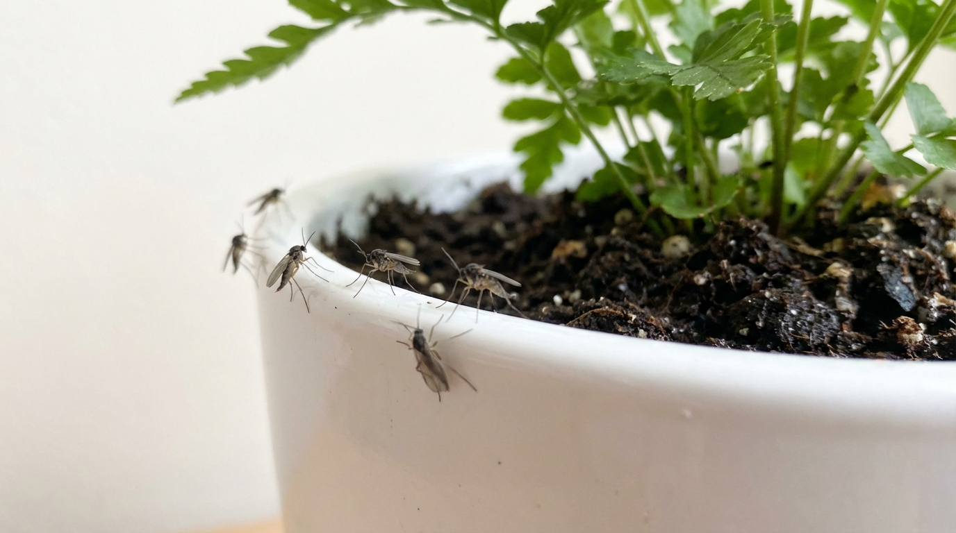 Trauermücken in Blumenerde