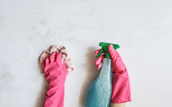 Reinigungsspray Handschuhe