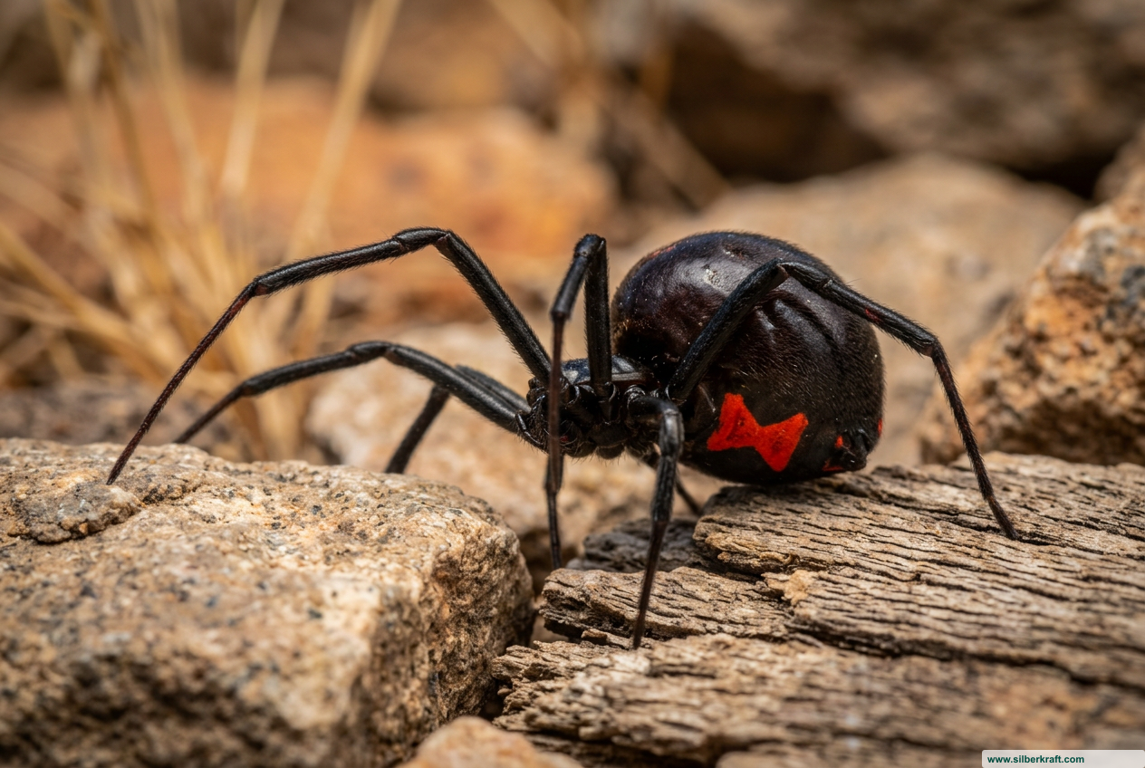 Schwarze Witwe Spinne: Alles über Erkennung, Gefahr und heimische Verwandte