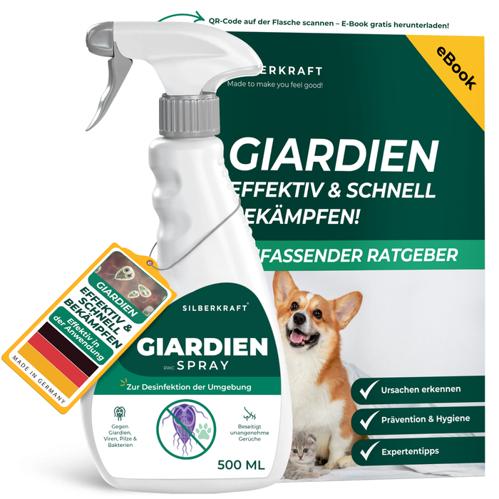 Giardienspray gegen Giardien, Bakterien, Viren & Pilze inkl. kostenloses eBook - Silberkraft
