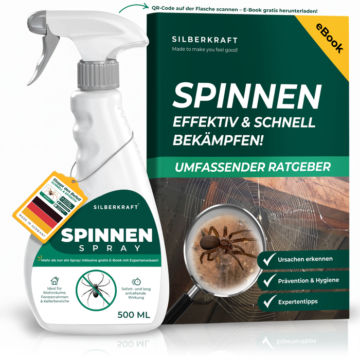 Spinnenspray gegen Spinnen und Insekten – effektives Spinnenabwehr Spray für Haus, Keller, Balkon und Terrasse