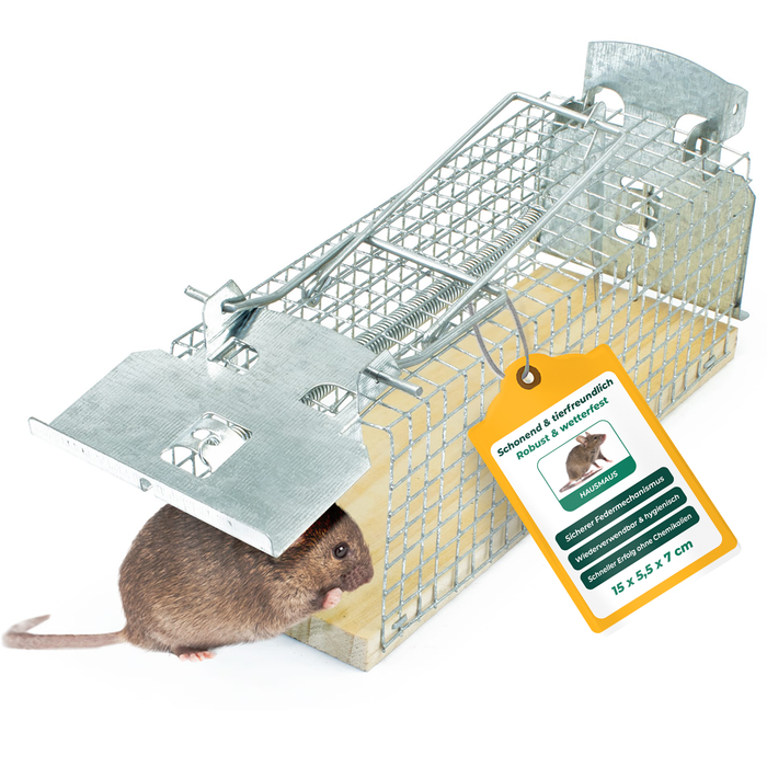 Lebendfalle für Mäuse aus Draht - Mäusefalle - tierfreundliche Alternative zu Schlagfallen und Giftköder