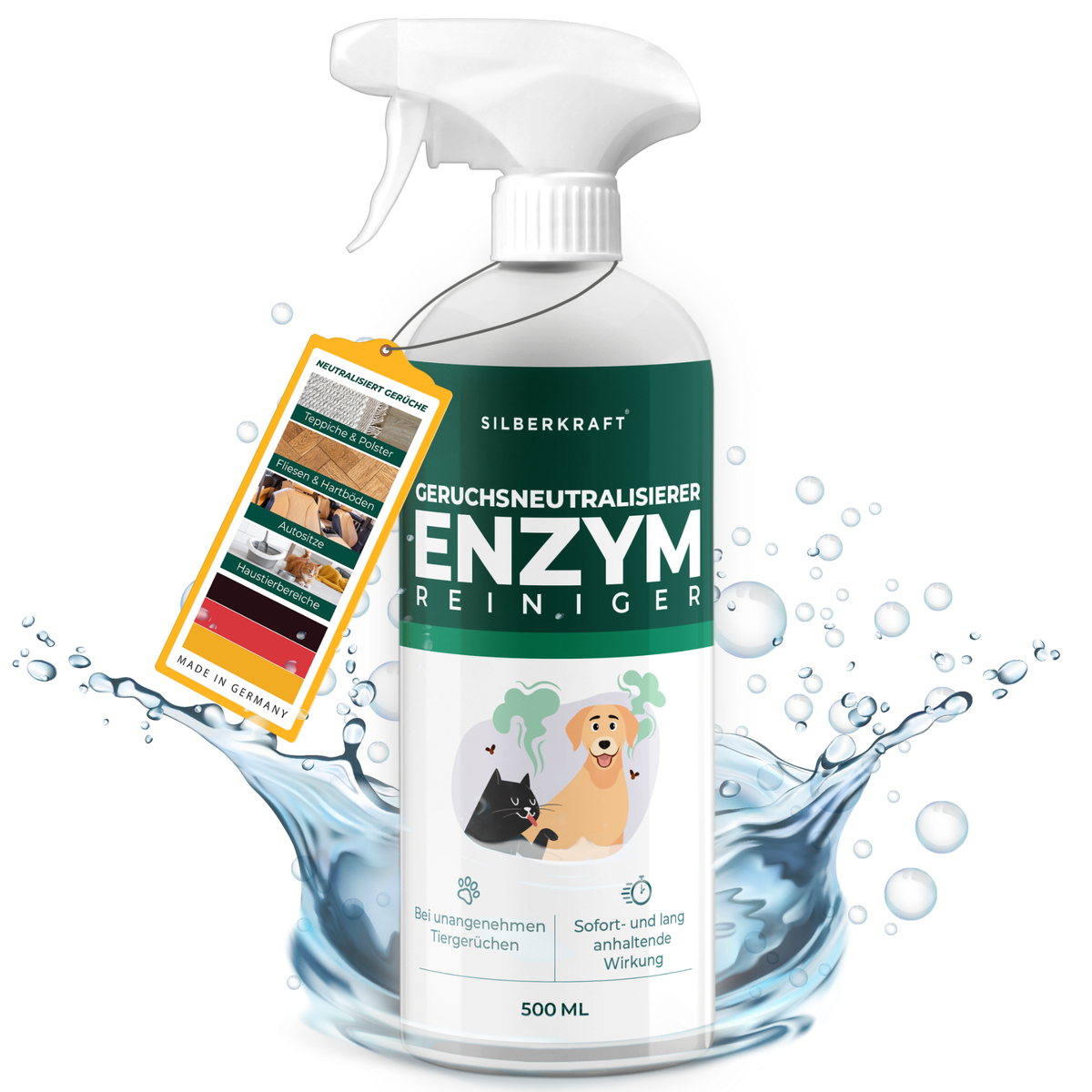 Nimo® Katzenklo Geruchsentferner – Spray Gegen Katzenurin & Gerüche, Auf Zinkbasis, Natürliche Inhaltsstoffe, Dermatologisch Getestet, Made In Germany – Für Katzenklo, Teppich & Textilien