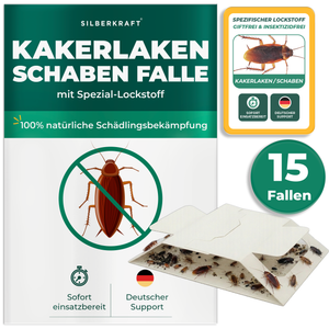 15 x Kakerlakenfalle mit integriertem Spezial-Lockstoff – gezielte Anlockung von Schaben und Kakerlaken ohne Insektizide