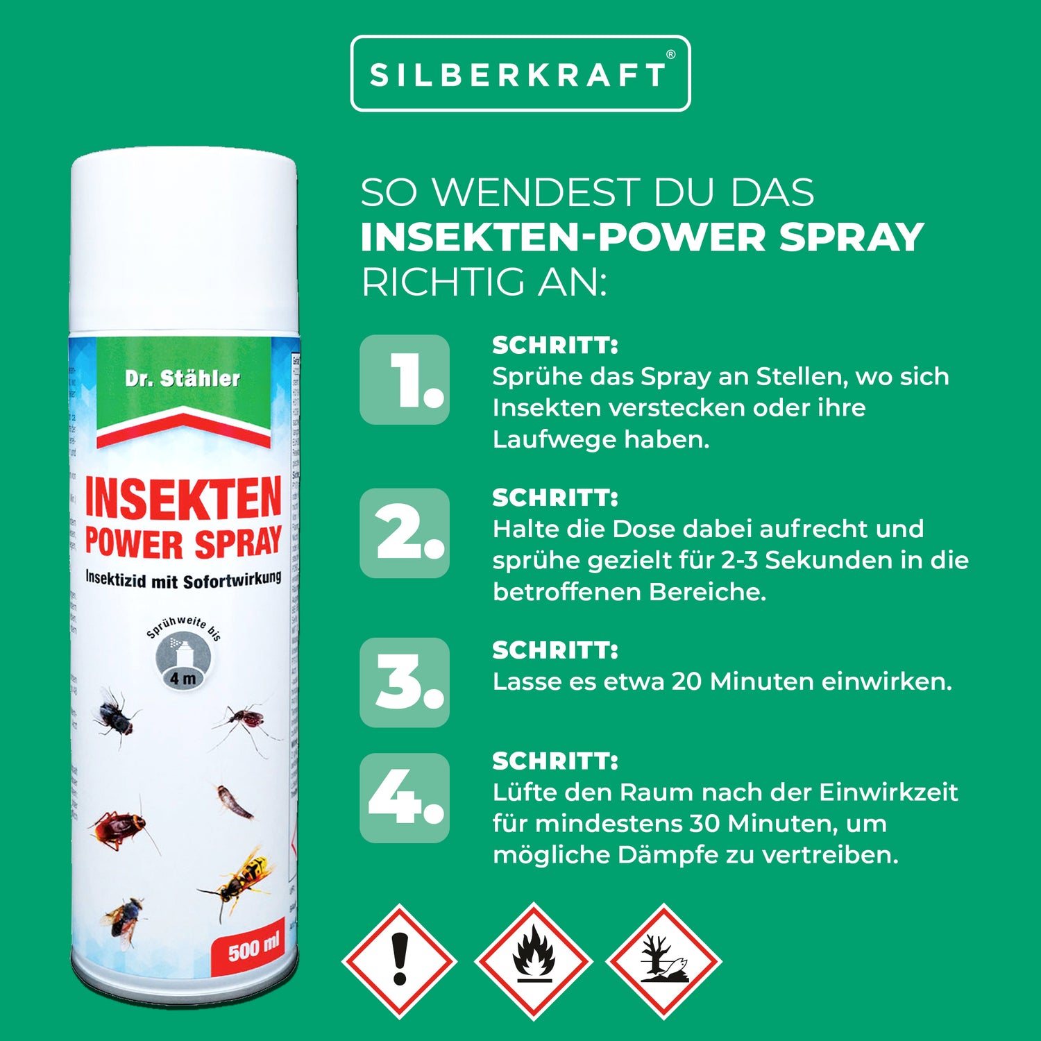 Insekten-Power Spray: Effektive Lösung für kriechende und fliegende Un — Silberkraft