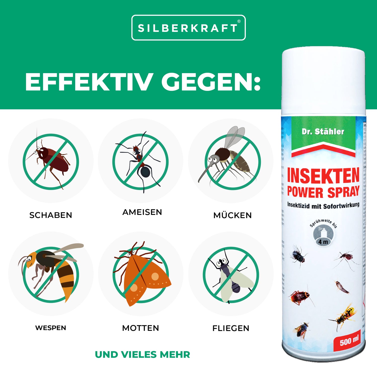 Insekten-Power Spray: Effektive Lösung für kriechende und fliegende Ungeziefer wie Schaben und Motten
