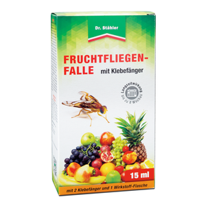 Fruchtfliegenfalle mit Klebefänger - Lockstoffwirkung - Silberkraft