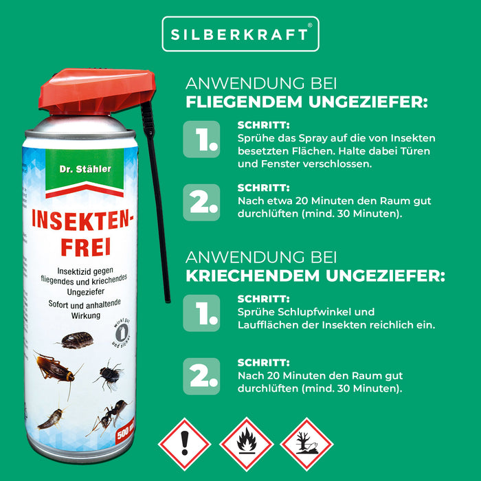 Effektives Insekten-Frei-Spray: Sofortwirkendes Universal-Insektizid gegen fliegende und kriechende Insekten im Haus