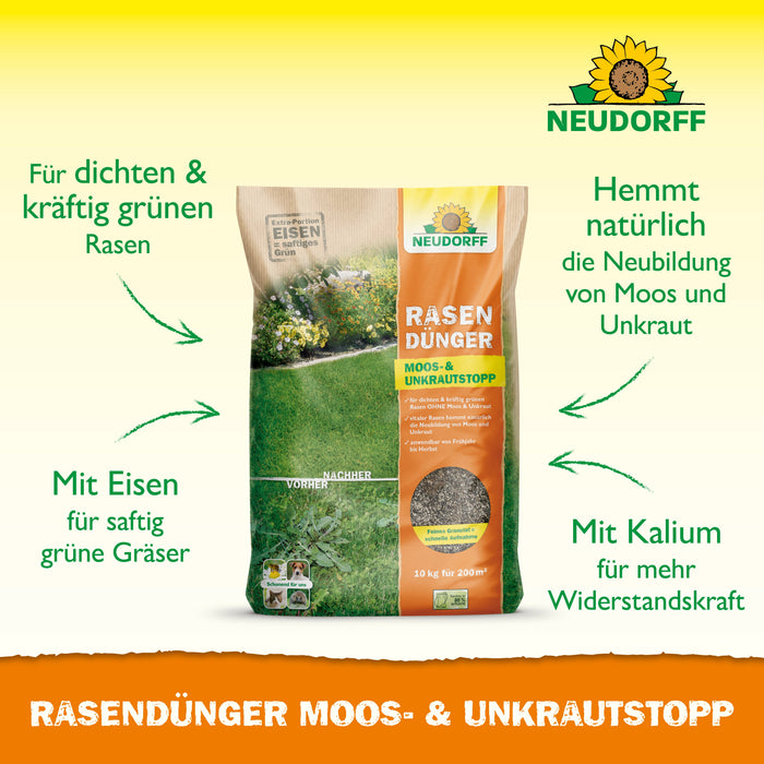 Neudorff RasenDünger Moos- & UnkrautStopp - Silberkraft