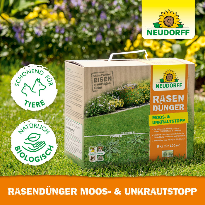 Neudorff RasenDünger Moos- & UnkrautStopp - Silberkraft