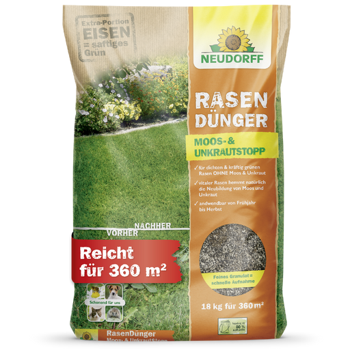 Neudorff RasenDünger Moos- & UnkrautStopp - Silberkraft