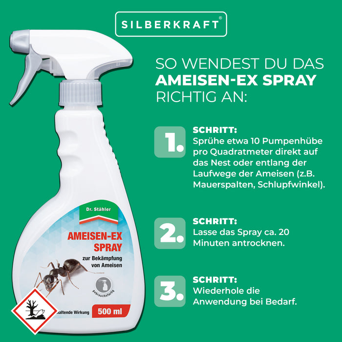 Hochwirksames Ameisen-Ex Spray gegen eine Vielzahl von Insekten wie Ameisen und Asseln