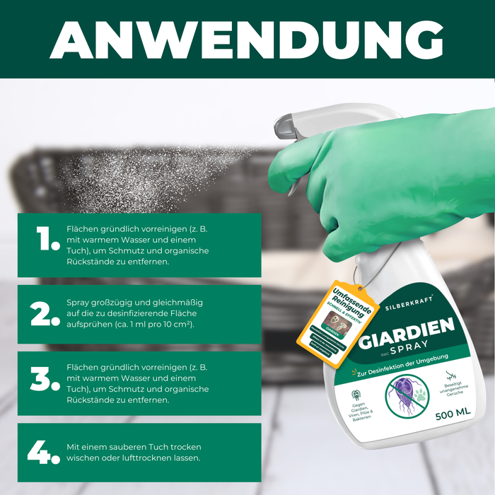 Giardienspray gegen Giardien, Bakterien, Viren & Pilze inkl. kostenloses eBook