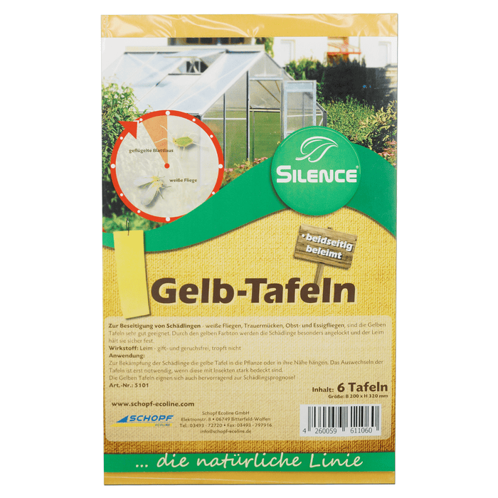 Silence Gelbtafeln: Effektive Lösung gegen weiße Fliegen, Trauermücken, Obst- und Essigfliegen