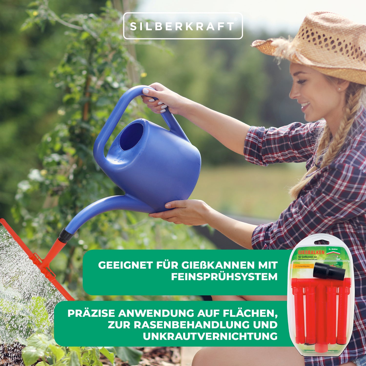 Gießbalken für präzises Gießen und Unkrautvernichtung im Garten — Silberkraft