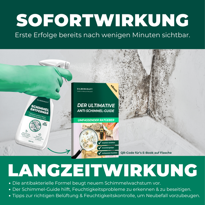 Schimmelentferner / Schimmelspray mit E-Book - Gegen Schimmel & Stockflecken