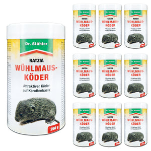 Wühlmausköder Ratzia: Effektiver Wühlmausköder auf Karottenbasis - Silberkraft