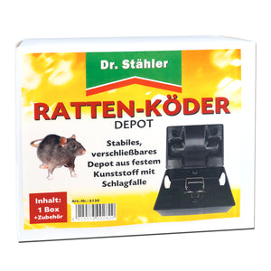 Effektives Rattenköder-Depot mit Schlagfalle für Innen- und Außenbereiche - Silberkraft