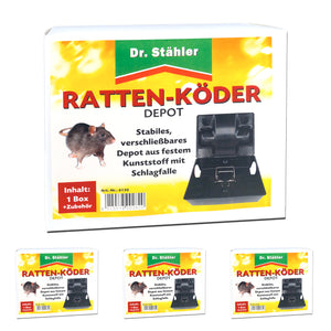 Effektives Rattenköder-Depot mit Schlagfalle für Innen- und Außenbereiche - Silberkraft