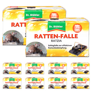 Rattenfalle Ratzia: Schlagfalle zur effektiven Rattenbekämpfung im Innen- und Außenbereich - Silberkraft