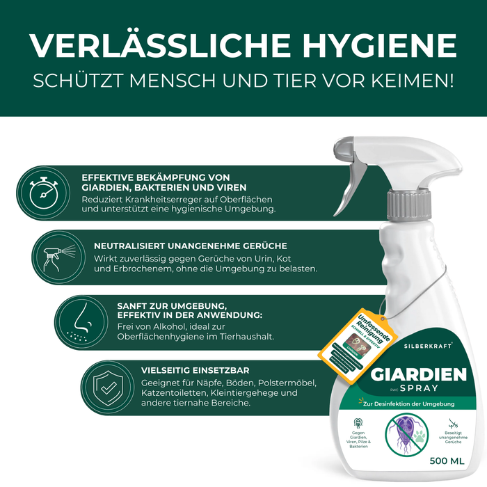 Giardienspray gegen Giardien, Bakterien, Viren & Pilze inkl. kostenloses eBook