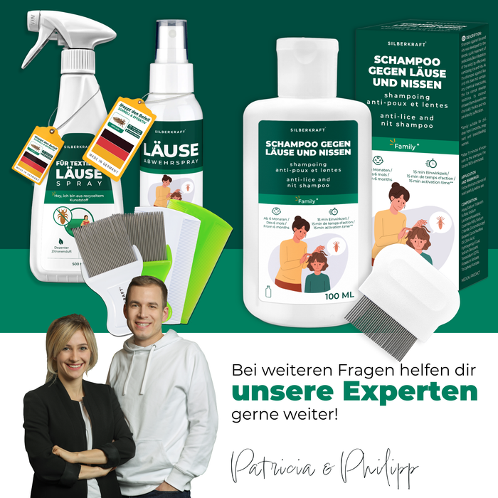Kopfläuse-Shampoo - Läuseshampoo für Kinder & Erwachsene inkl. Nissenkamm Läuse Shampoo