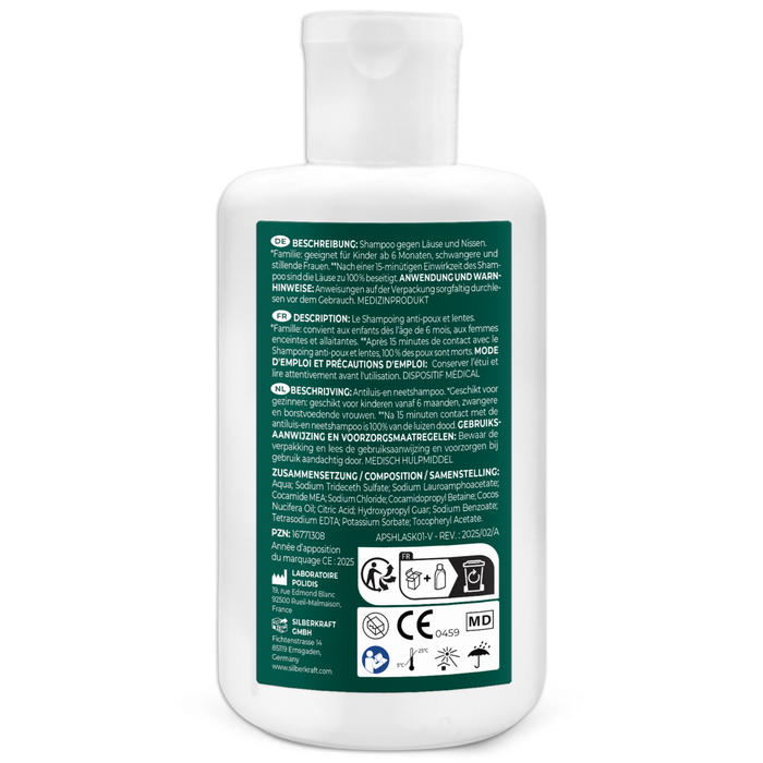 Kopfläuse-Shampoo - Läuseshampoo für Kinder & Erwachsene inkl. Nissenkamm Läuse Shampoo