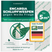 Verpackung von Schlupfwespen gegen Weiße Fliegen mit einer Weißen Fliege auf einem Blatt. 