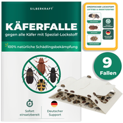 Silberkraft 9xKäferfalle mit Spezial-Lockstoff – Klebefalle gegen Käfer, biozidfrei, insektizidfrei und sofort einsatzbereit
