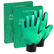 Fellpflegehandschuh für Hund, Katze, Pferd; Kaninchen und anderen Haustieren - Schonende Pflege dank 256 Noppen - Massageeffekt - Einheitsgröße - Egal ob Lang oder Kurzhaar