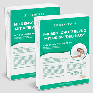 Anti-Milben-Bezug - Matratzenvollschutz mit Reissverschluss - Silberkraft