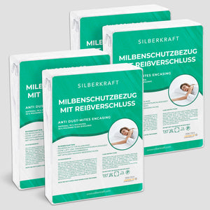 Anti-Milben-Bezug - Matratzenvollschutz mit Reissverschluss - Silberkraft