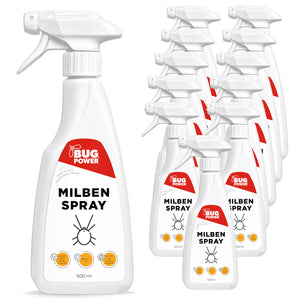 BugPower Milben Spray für Textilien 500 ml- hinterlässt keine Flecken - Silberkraft