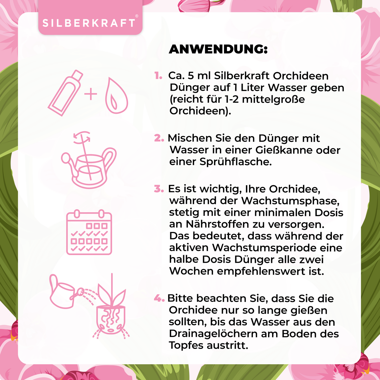 Orchideendünger - Mineralischer NPK Flüssigdünger mit Stickstoff