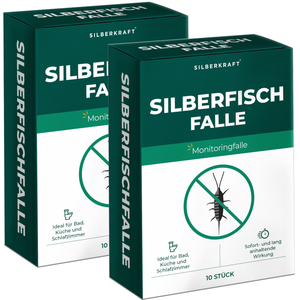 Silberfischfallen Silberfische & Papierfische bekämpfen 10 Stück - Silberkraft
