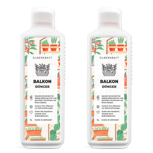 Balkon Dünger - Mineralischer NPK Flüssigdünger mit Stickstoff - Dünger für Kübelpflanzen - Balkonpflanzen düngen - Langzeitdünger - Silberkraft