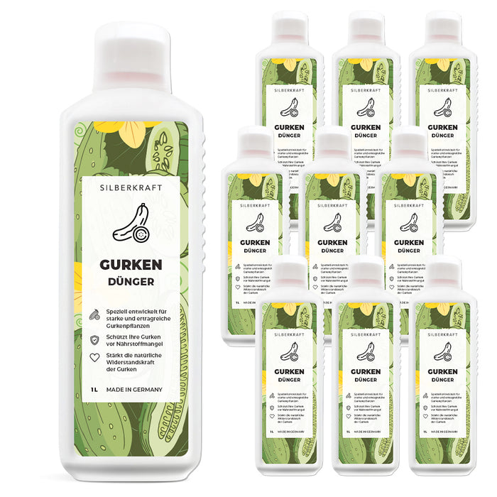Gurken Dünger - Mineralischer NPK Flüssigdünger mit Stickstoff - Dünger für Gurkenpflanze - Gemüsedünger - Silberkraft