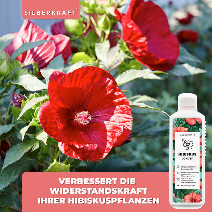 Hibiskus Dünger - Mineralischer NPK Flüssigdünger mit Stickstoff - Dünger für Hibiskus - Roseneibisch düngen