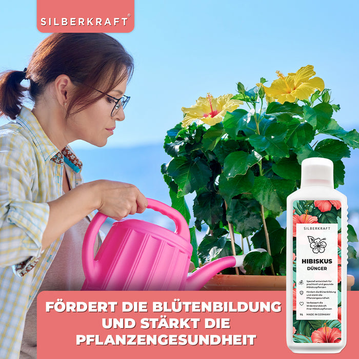 Hibiskus Dünger - Mineralischer NPK Flüssigdünger mit Stickstoff - Dünger für Hibiskus - Roseneibisch düngen