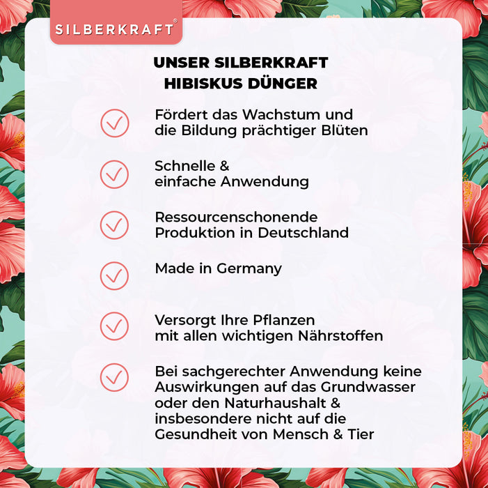 Hibiskus Dünger - Mineralischer NPK Flüssigdünger mit Stickstoff - Dünger für Hibiskus - Roseneibisch düngen