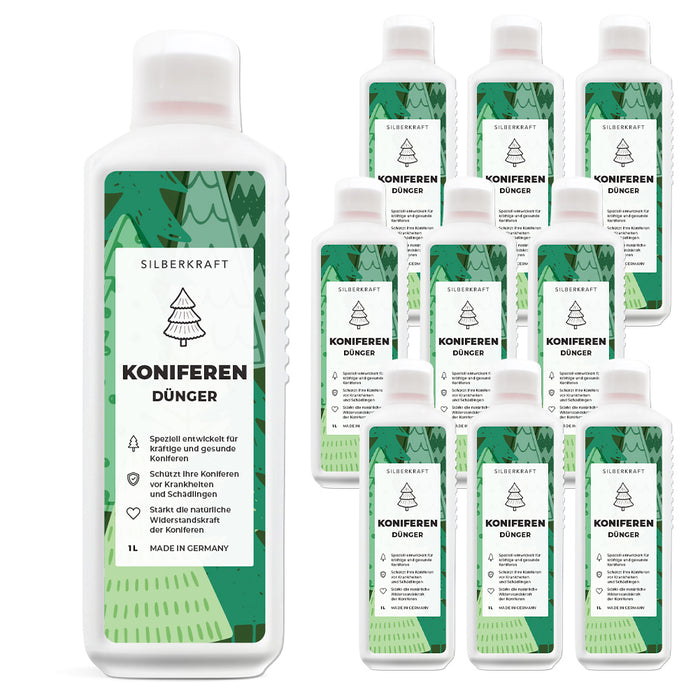 Koniferen Dünger - Mineralischer NPK Flüssigdünger mit Stickstoff - Dünger für Koniferen - Thuja düngen - Silberkraft