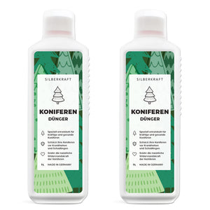 Koniferen Dünger - Mineralischer NPK Flüssigdünger mit Stickstoff - Dünger für Koniferen - Thuja düngen - Silberkraft