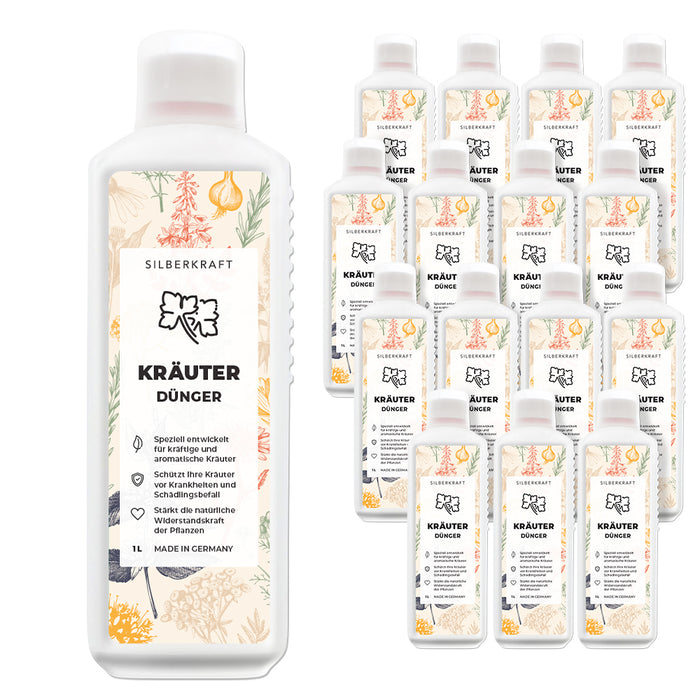 Kräuter Dünger - Mineralischer NPK Flüssigdünger mit Stickstoff - Dünger für Kräuter wie Basilikum, Rosmarin, Petersilie, Schnittlauch, Minze ,Salbei, Thymian und Liebstöckel