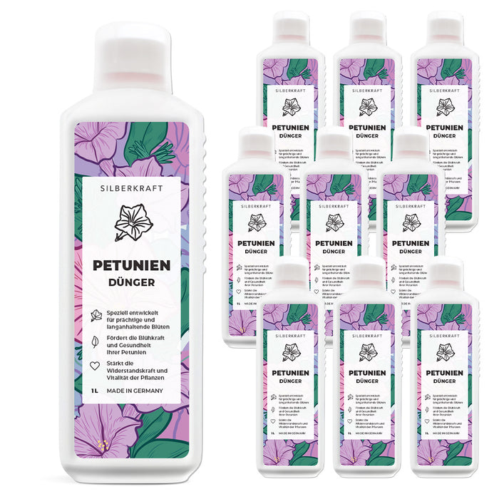 Petunien Dünger - Mineralischer NPK Flüssigdünger mit Stickstoff - Dünger für Petunien - Zauberglöckchen Dünger - Blumendünger - Silberkraft