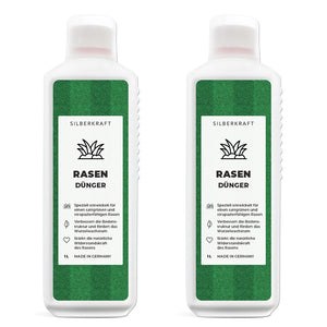 Rasen Dünger - Mineralischer NPK Flüssigdünger mit Stickstoff - Dünger für Rasen - Herbstdünger - Silberkraft