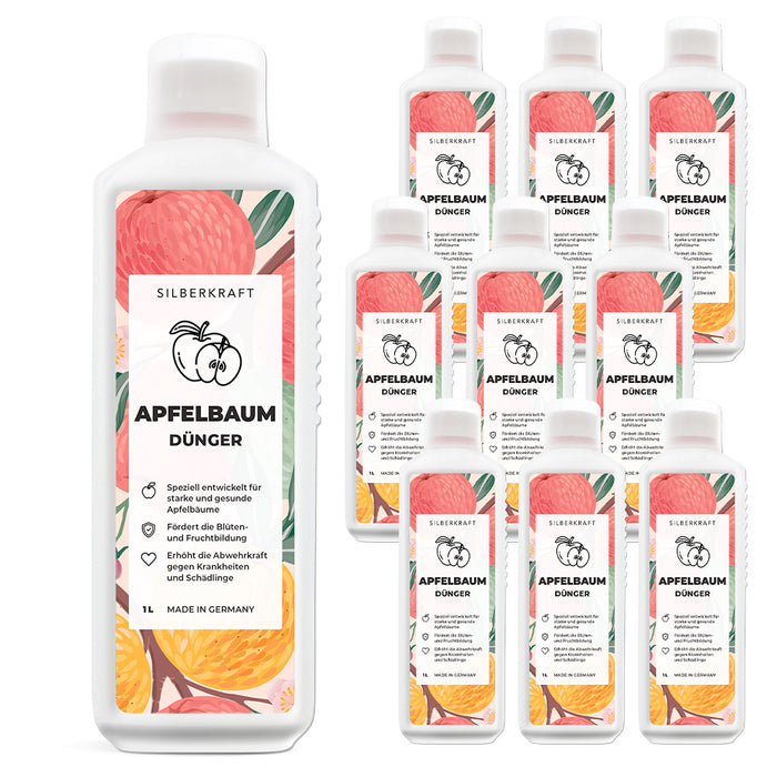 Apfelbaum Dünger - Mineralischer NPK Flüssigdünger mit Stickstoff - Dünger für Apfelbaum - Apfelbäume düngen - Obstdünger - Silberkraft