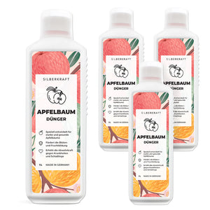Apfelbaum Dünger - Mineralischer NPK Flüssigdünger mit Stickstoff - Dünger für Apfelbaum - Apfelbäume düngen - Obstdünger - Silberkraft