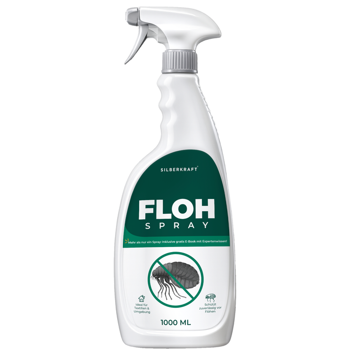 Floh Spray Flasche – Detailansicht Etikett